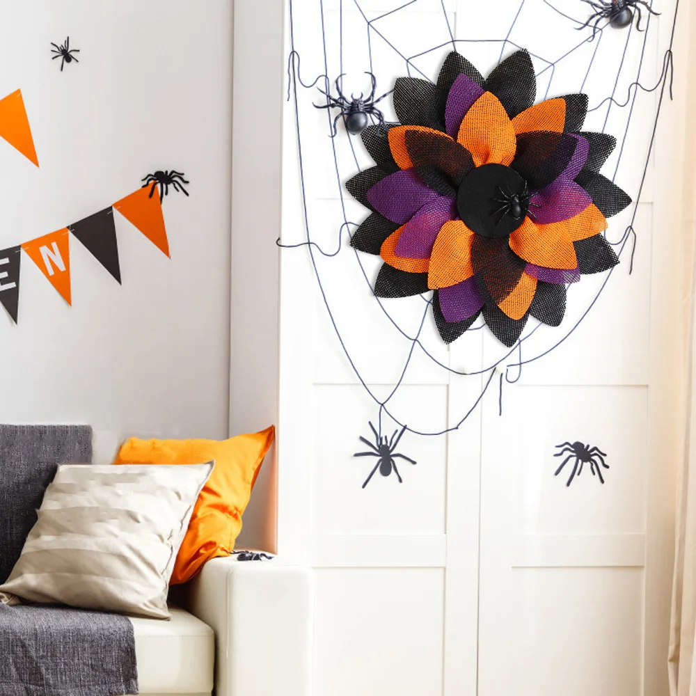 Венок паук дверная вешалка настенный Знак Приветствия для детей реквизит из