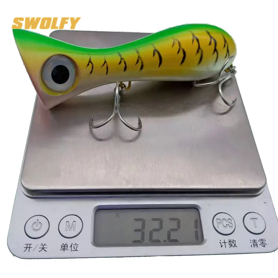 SWOLFY 3 шт. 3D Глаза Поппер Рыболовная Приманка 10 см 32 г искусственная морская GT