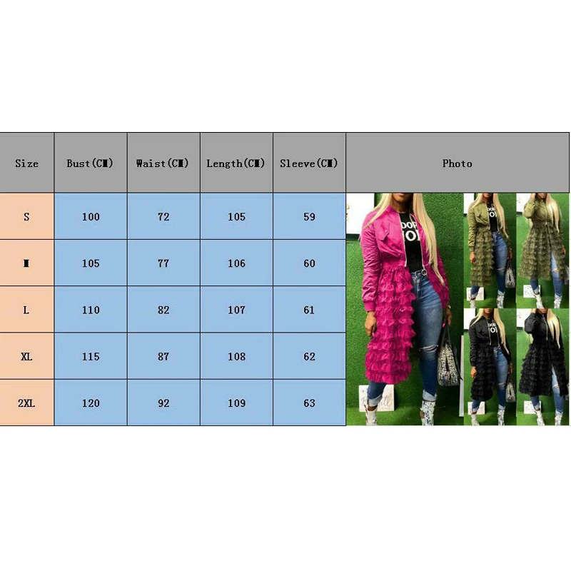 

2021 Fashion Women Lady Mesh Lace Splice Coats Long Sleeve Zipper Frill Tulle Tutu Long Jacket Casual Women Outerwear Aesthetic