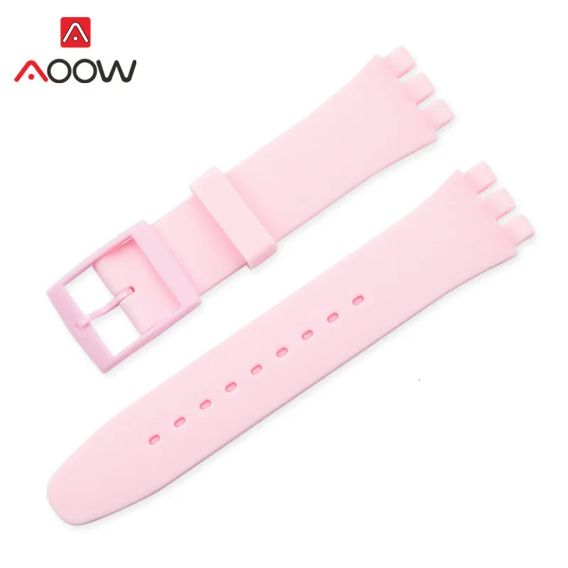 Красочные Силиконовый ремешок для наручных часов часы swatch 12 мм 16 мм 17 мм/19 мм/20 мм/резина, сменный ремешок для наручных часов, ремешок, автомобильные аксессуары, розовый цвет черный