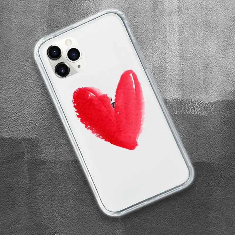 

Cute love Phone Case Transparent for iPhone 11 12 mini pro XS MAX 8 7 6 6S Plus X 5S SE 2020 XR