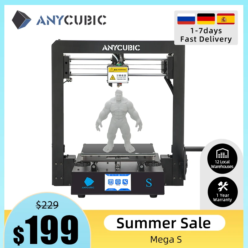 Новый 2020 Anycubic i3 мега S 3D принтеры обновления печати Наборы размера плюс