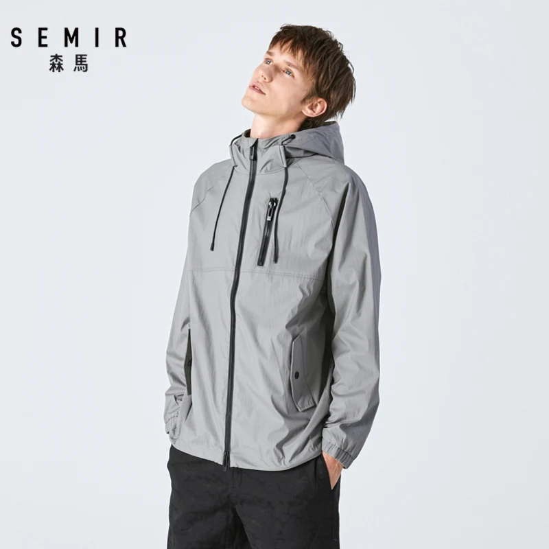 Куртка Semir Мужская демисезонная с капюшоном ветровка в Корейском стиле необычная