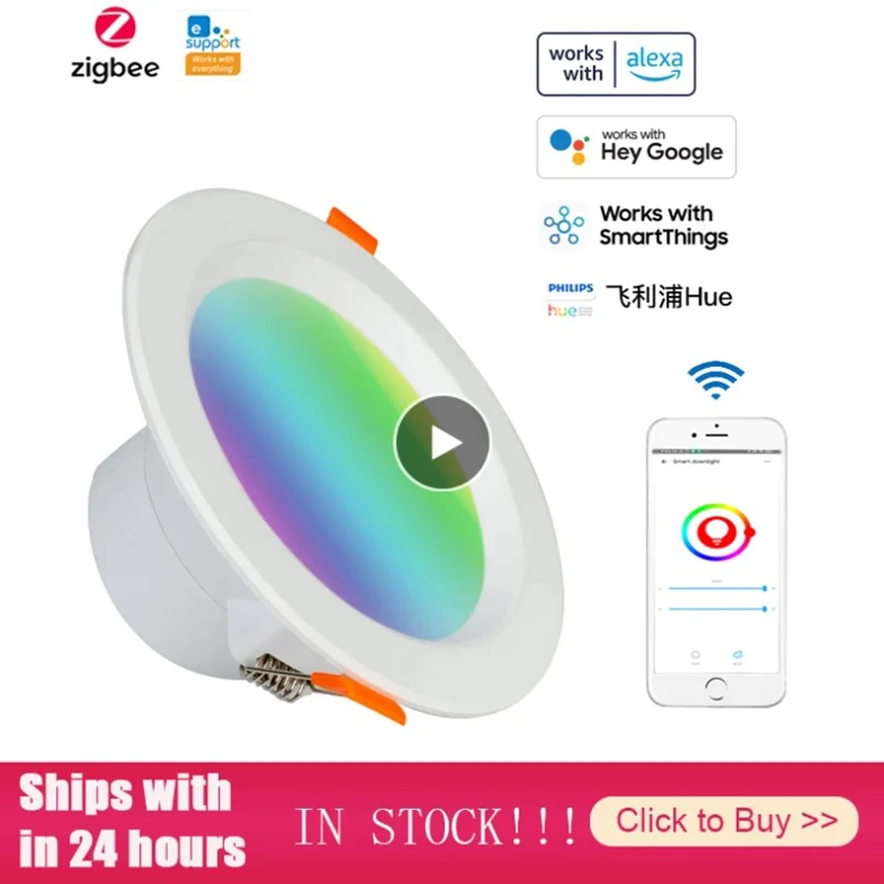 

Zigbee Smart Lighting Smart Led Downlight Embedded APP Voice Intelligent Control For Home Living Room Bedroom Study Cave Light