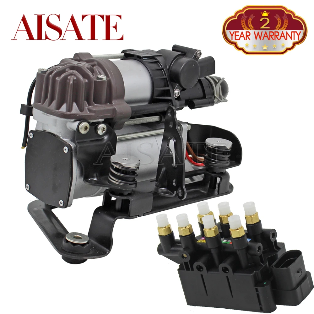 Air Suspension Compressor Pump With Bracket + Solenoid Valve Block For BMW 7 Series G11 G12 740e Xdrive 740i 750i 2016-2019