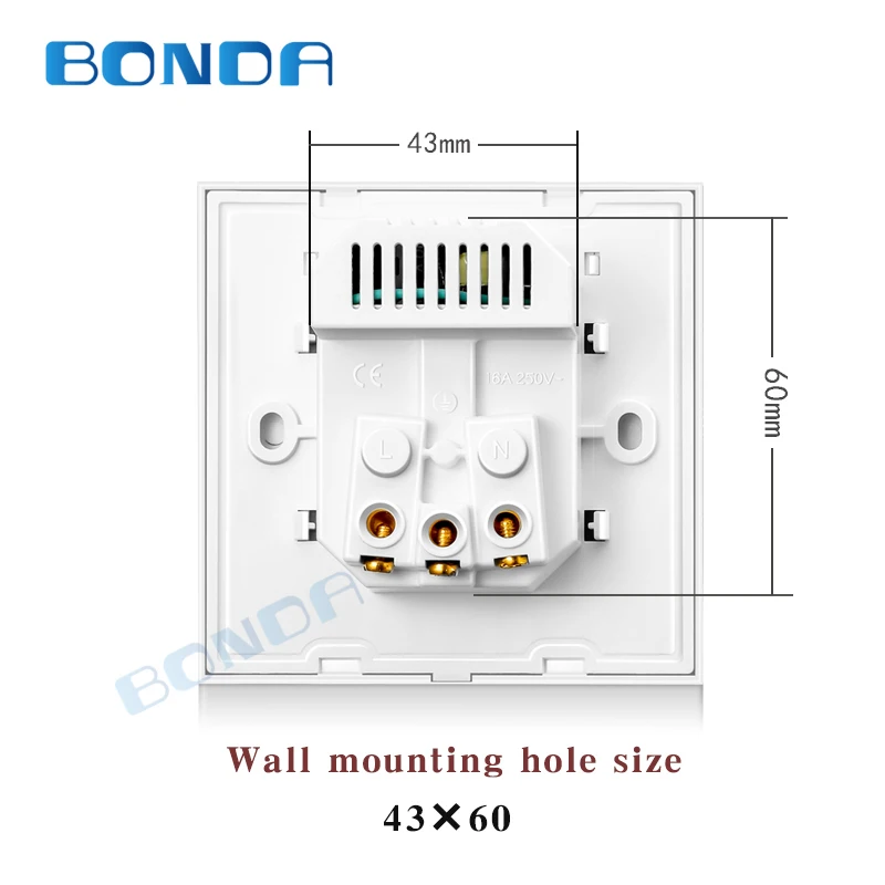 Электрическая розетка BONDA EUwall с usb разъемом Стеклянная Двойная настенная 16 А 2100