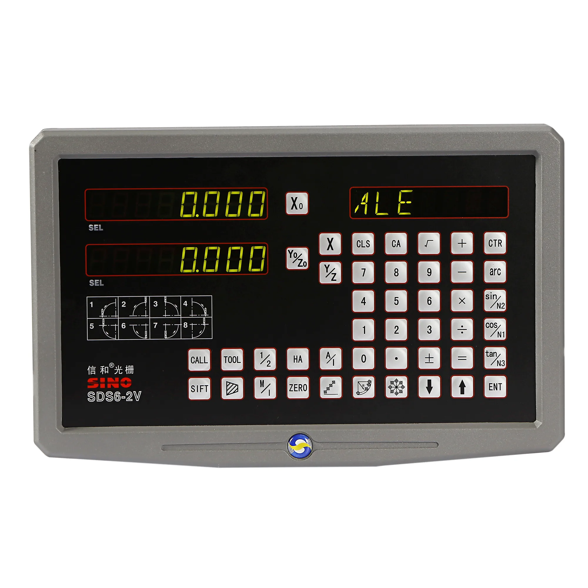 Полный набор Sino DRO Kit SDS6-2V 2-осевая цифровая индикация с линейкой 5u KA-300 и тонким