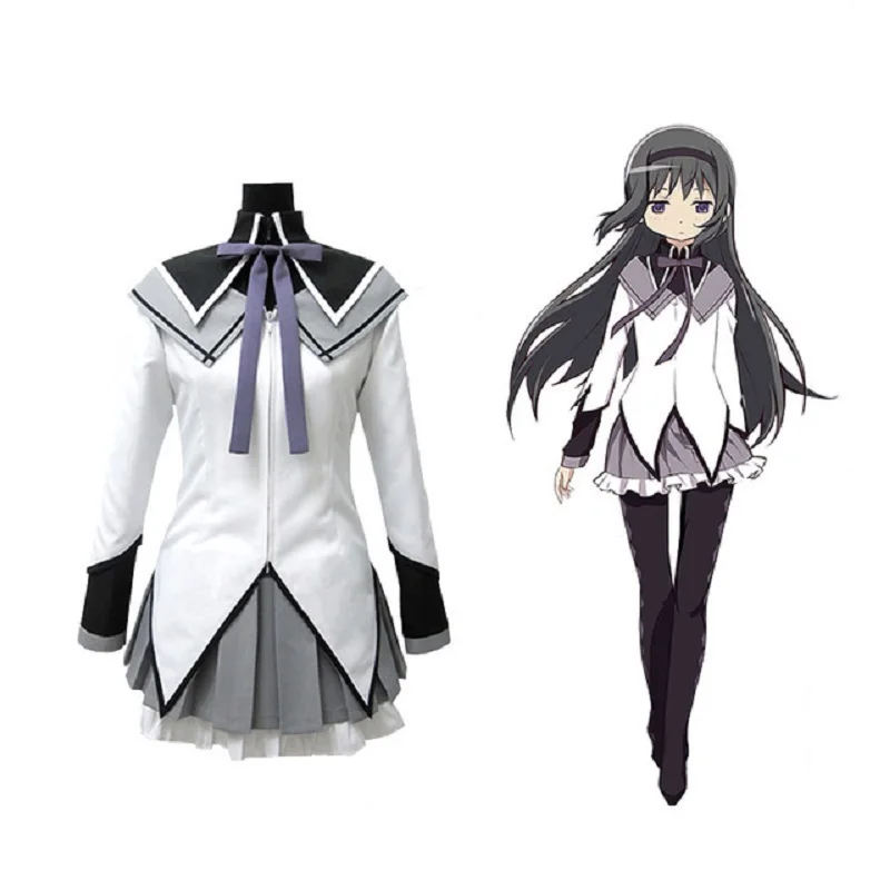 

COS suit in Akemi Homura is black and long and straight, and turns into combat suit cosplay costume
