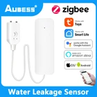Система сигнализации Aubess Tuya ZigBee для умного дома, датчик утечки воды, детектор уровня воды для Smart Life, Alexa Google