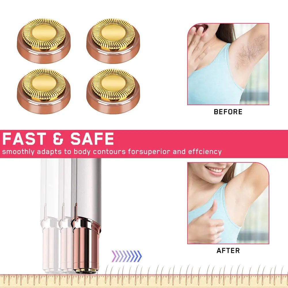 

6Pcs Facial Hair Remover Replacement Heads, Number-one Hair Removal Blade for Women's Painless Epilator, Fit All Hair Remover