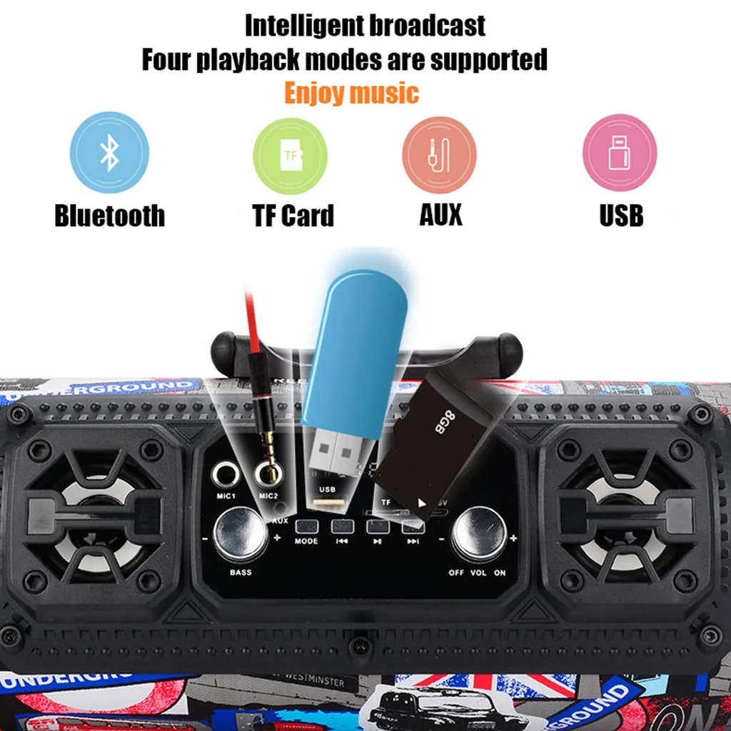 Bluetooth Колонка HIPERDEAL Беспроводная портативная стереозвук с большой мощностью 10 Вт