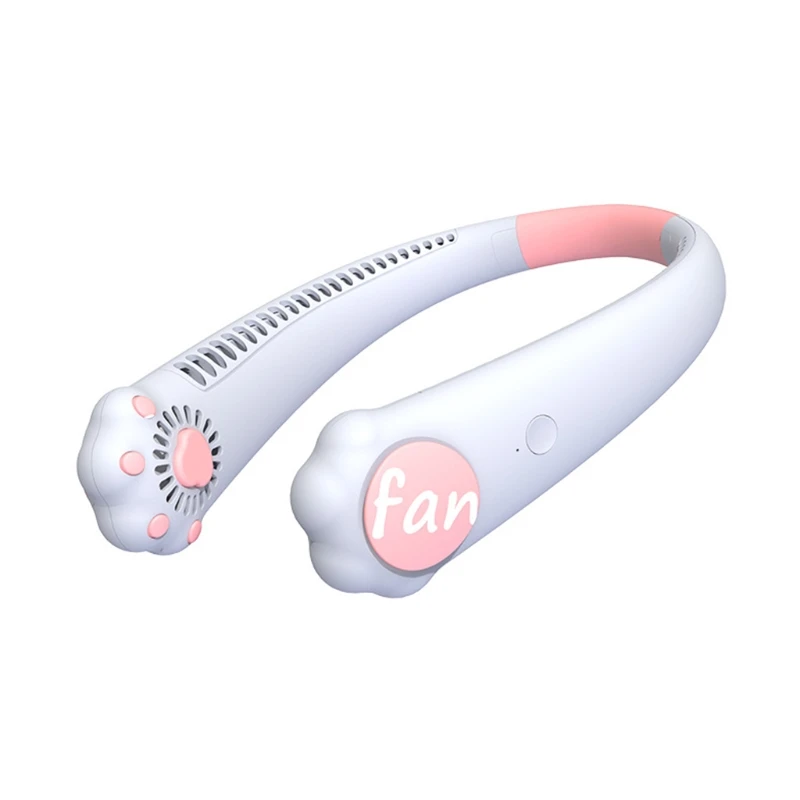 

2021 New Handheld USB Fan Hanging Neck Fan Rechargeable Heaphone-shaped Portable Personal Fan 2000mAh Rechargeable 6 hs Run Time