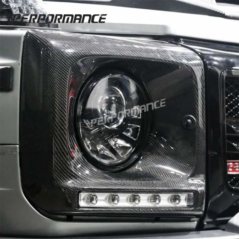 W463 Чехлы для автомобильных фар из углеродного волокна колпак G class G400 G500 G63 G55 |