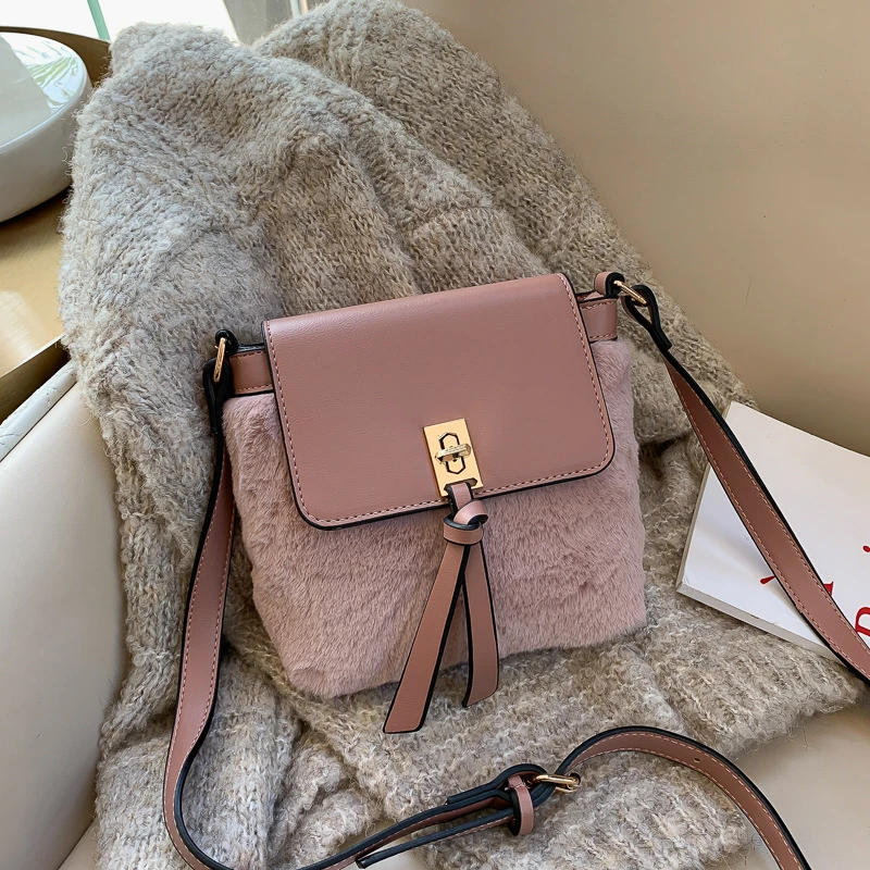 Женские сумки зимний стиль мягкие плюшевые роскошные дизайнерская женская сумка
