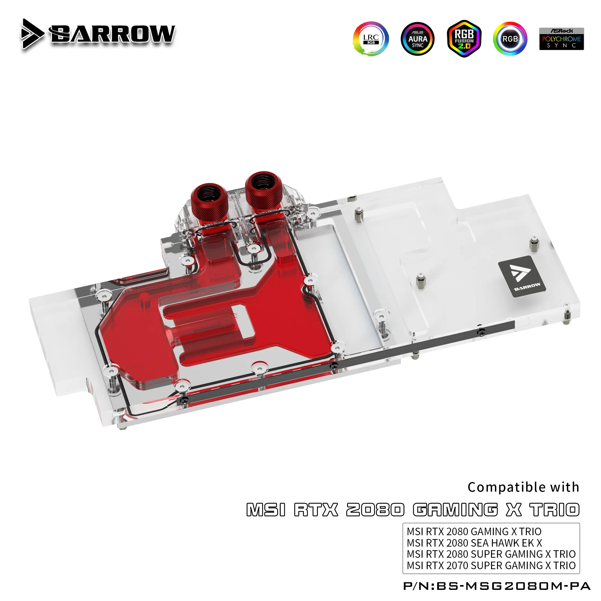 Barrow BS MSG2080M PA LRC 2 0 полноэкранная графическая карта блоки водяного охлаждения для