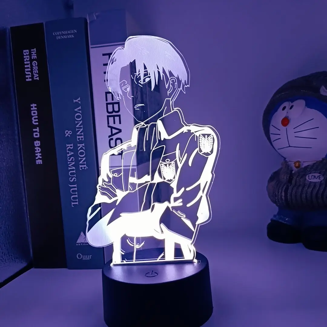 

Acrylic Table Lamp Anime Attack on Titan for Home Room Decor Light Cool Kid Child Gift Captain Levi Ackerman Figure Night Light