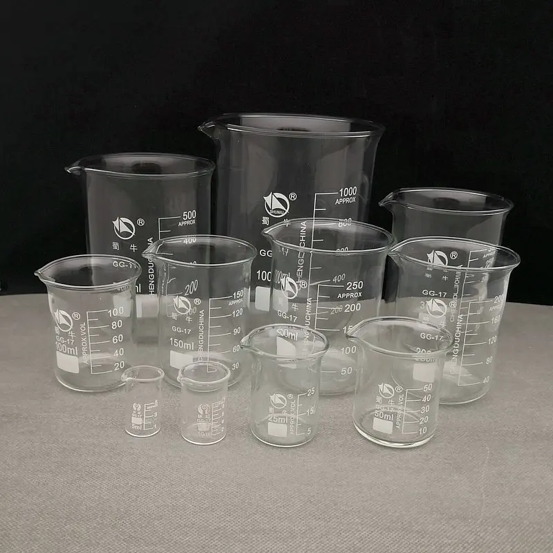 Lab Borosilicate Glass Beaker Heat-resist Scaled Measuring Cup of Laboratory Equipment for Sale