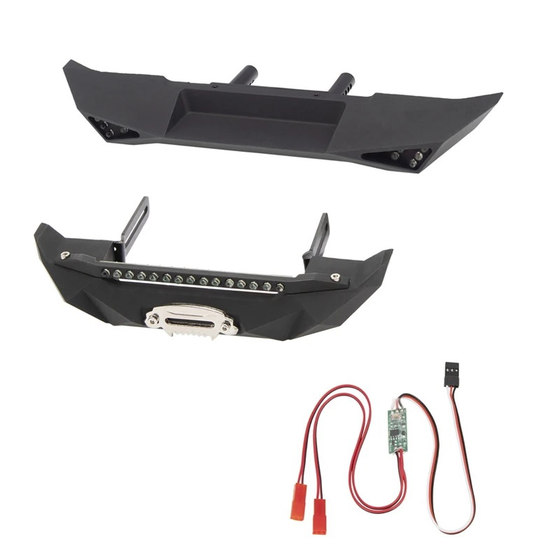 

Metal Front & Rear Bumper with LED Light for 1/10 RC Crawler Axial SCX10 II 90046 SCX10 III AXI03007 Upgrade Parts