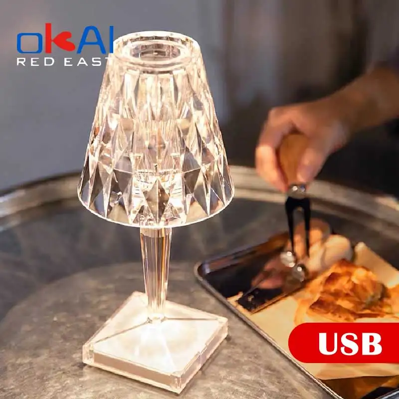 

Italian design Battery Desk Lamp USB Touch Sensor rechargeable lamp restaurant decor Romantic Night light Bedroom Study lamp