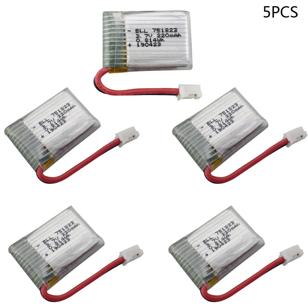 5 шт., батарея 3,7 В 220 мА · ч для E010 T36 NH010 F36 H36, LIPO для HS210 SANROCK GD65A ATOYX AT-66 751823