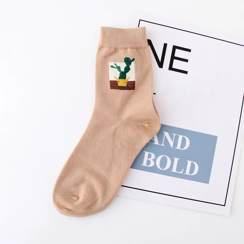 1 пара новых забавных кавайных женских носков красивые жаккардовые носки из