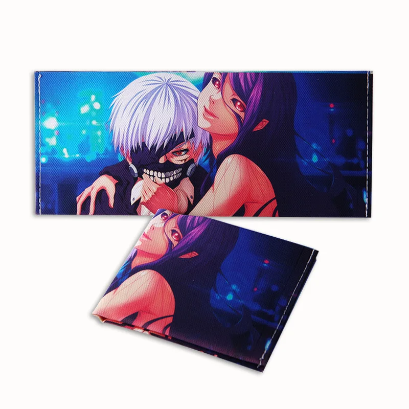 Бумажник аниме Tokyo Ghoul с картинкой маски Канеки Кена для косплея, из канвы, с отделениями для путешественников, ID-карт, кредиток и паспорта.