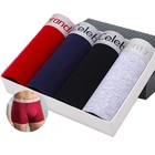 4 шт., мужское нижнее белье, боксеры из хлопка, модные мужские трусы-боксеры с буквенным принтом, дышащие мужские трусы, комфортное Мужское нижнее белье