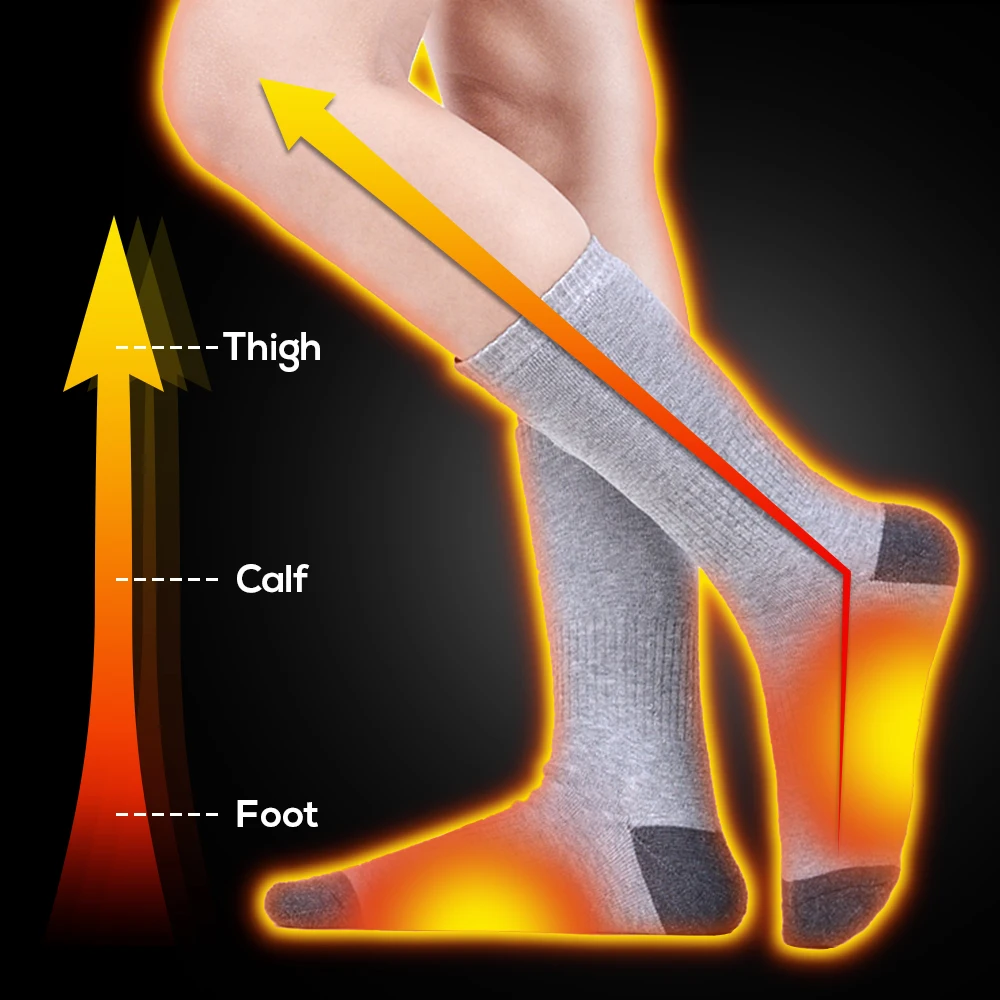 Heated Socks Rechargeable Battery Powered Winter Warm Men Women Ice Fishing Skiing Outdoor Working Thermal |