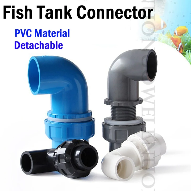 

1pcs PVC Pipe Fittings 20/25/32/40/50mm PVC Pipe Connectors Thicken Fish Tank Drain Pipe Joints Aquarium Water Supply Tube Joint