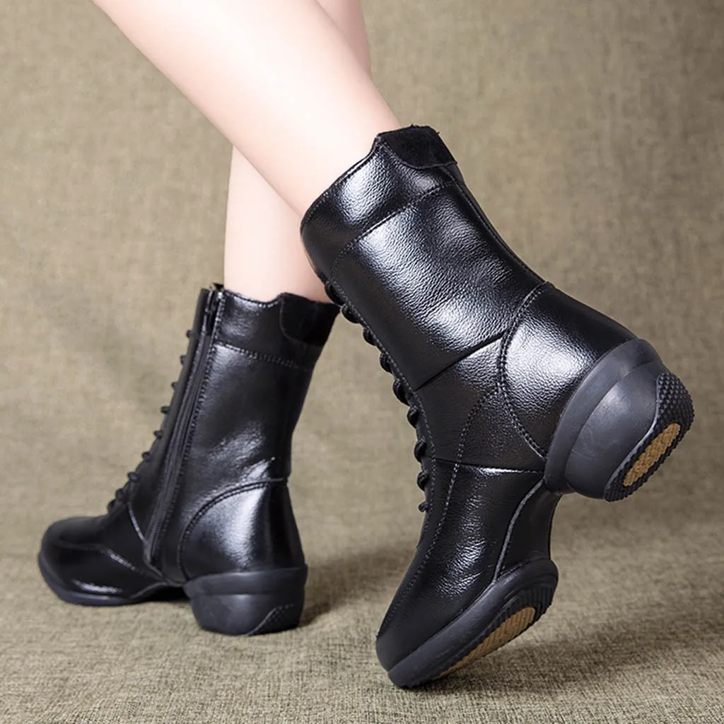 Осенне-зимние женские ботинки верблюжьего цвета теплые танцевальные женская