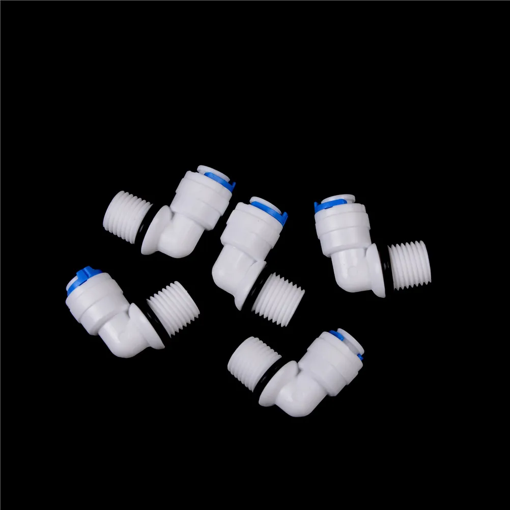 5Pcs 1/4" 3/8" Tube OD RO Reverse Osmosis Aquarium Water Filter Fittings Plastic Push Fit Pipe Coupling Connector T I L Y Type |