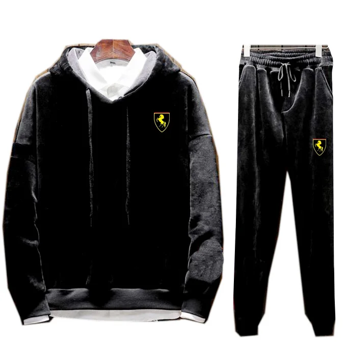 Для мужчин велюр бархатистый материал Спортивный костюм Толстовка спортивный