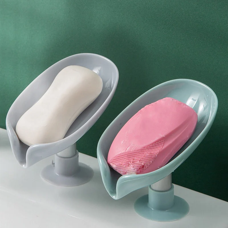 

Leaf Shaped Soap Holder Shower Soap Saver Bath Soap Box Vertical Suction Cup Laundry Soap Dish Storage Tray Bathroom Supplies