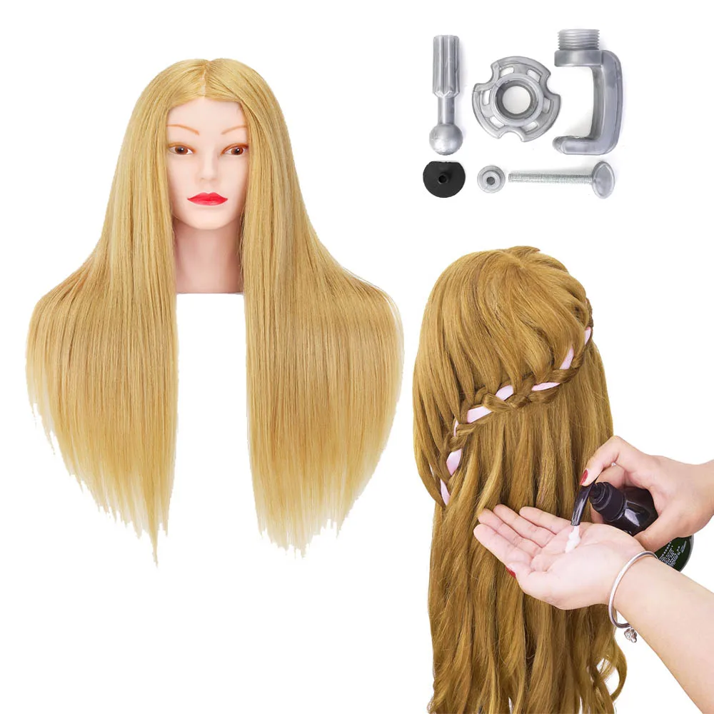 Голова-манекен для обучения парикмахеров 22 дюйма с 100% натуральными волосами -