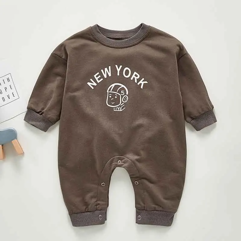 

Newborn Clothing Autumn Spring Cartoon Letters Casual Korean Baby Rompers Infant Baby Jumpsuit Baby Boys Clothes