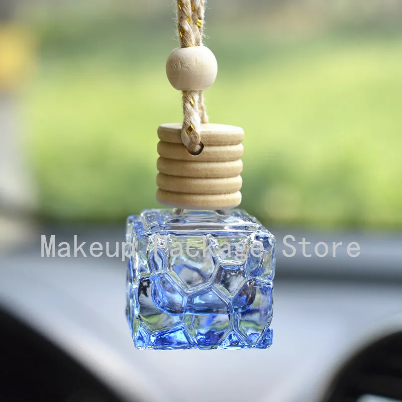 

7ml Glass Perfume Essential Bottle Multicolor Cosmetic Empty Container Wooden Plug Car Hanging Bottles Free Shipping