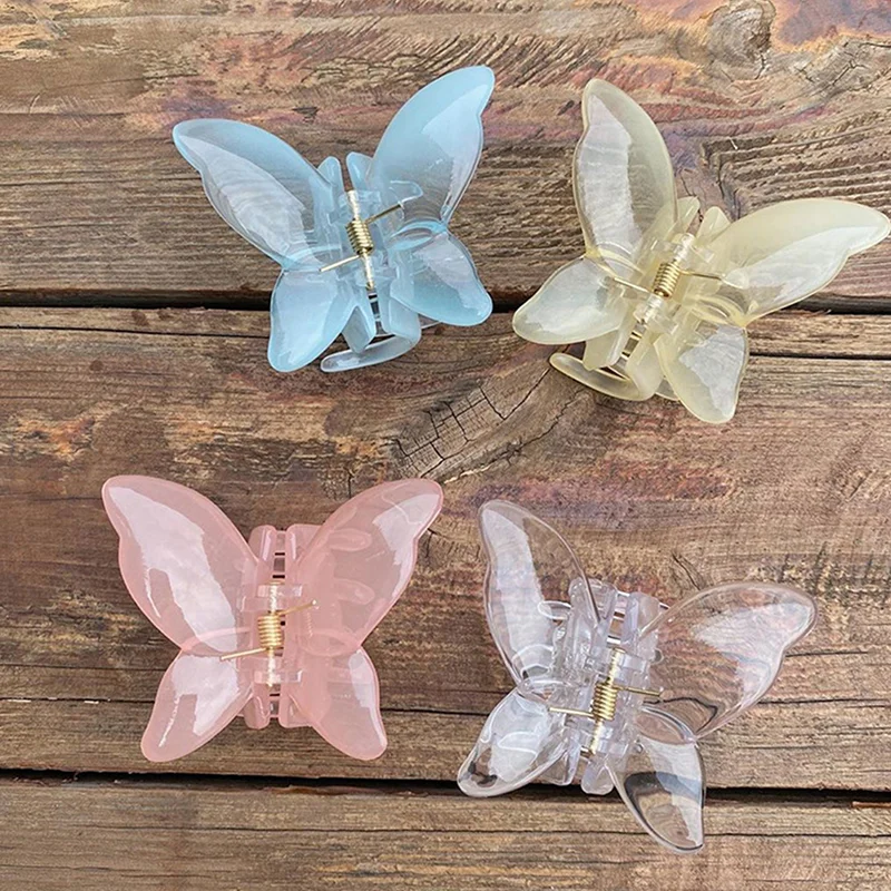 

Acetate Resin Hair Claw Sweet Fairy Butterfly Hairpin Clip Gradient Tie-Dye Colored Styling Tools Barrettes For Women Girls
