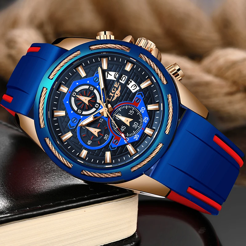 2019 LIGE новые мужские часы топ класса люкс брендовые уникальные спортивные