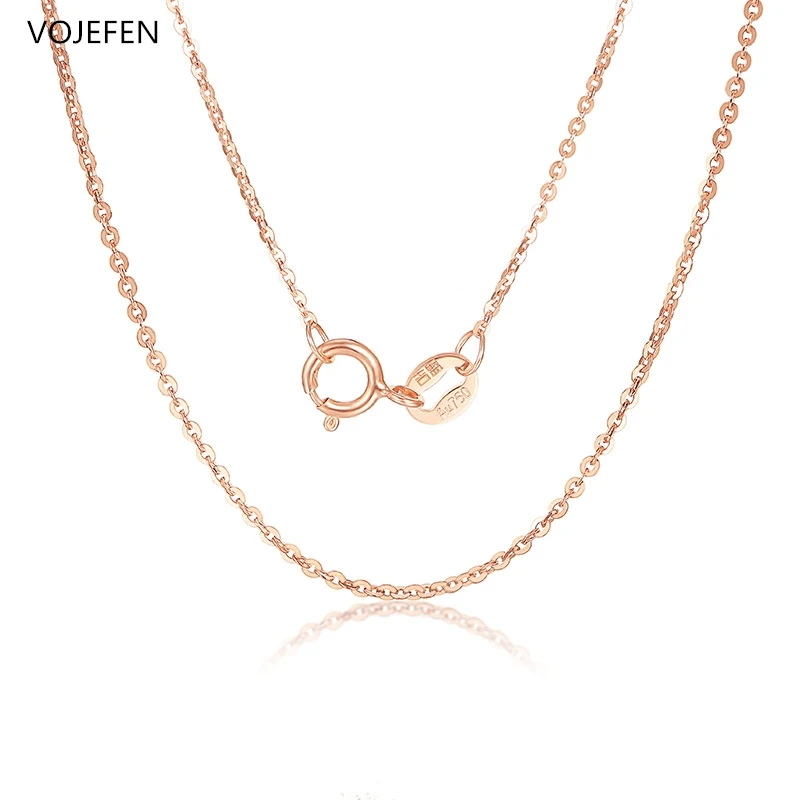 VOJEFEN Original AU750 18 K Настоящее золото изысканное ожерелье O Цепи красивые ювелирные