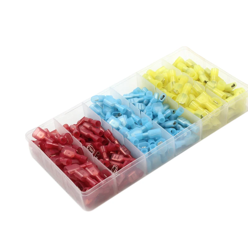 160 шт нейлон полностью изолированный мужской/женский Spade провода обжимной быстро