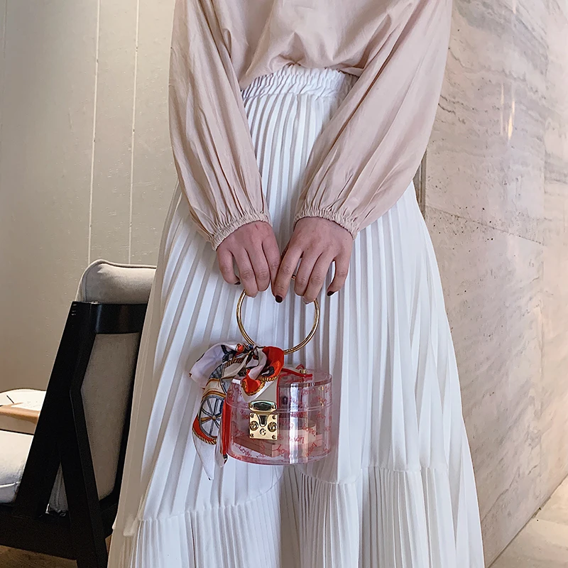 Прозрачная акриловая коробка из ПВХ женская сумка-клатч через плечо вечерняя