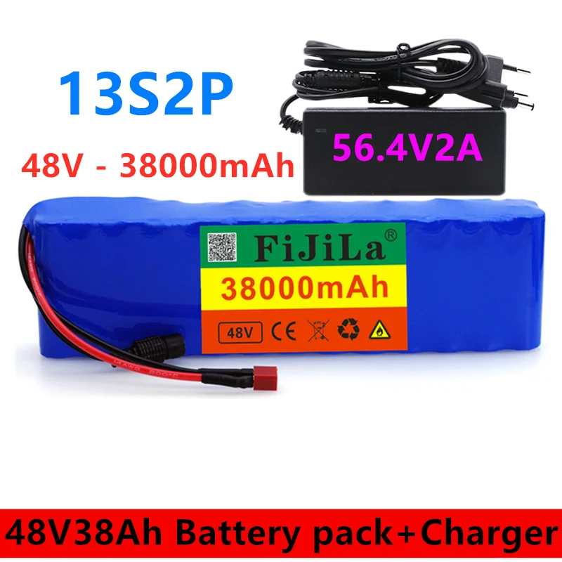 

Аккумулятор для электровелосипеда 48 В 38000 мАч 18650 литий-ионный Aku 13S2P комплект для переоборудования велосипеда bafang 1000 Вт и 54,6 в 2A зарядное уст...