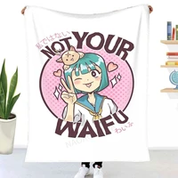anime manga girl with anime cat throw blanket sheets on the bed blanket on the sofa decorative bedspreads for children throw