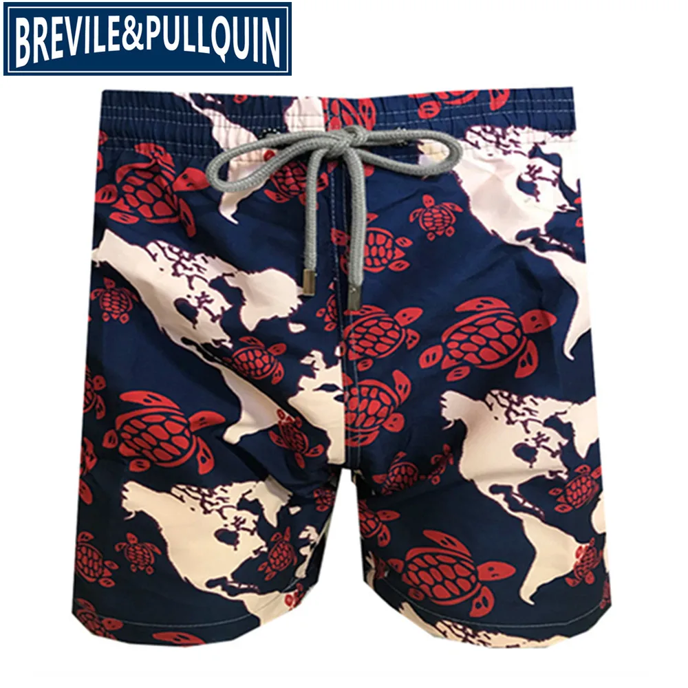 N Бренд Brevile pullquin пляжные обшитые мужские шорты Черепашки купальная одежда бермуды сексуальные взрослые бордшорты быстросохнущие панды шорты - Цвет: N