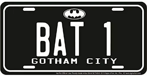 

Металлический жестяной знак, настенное украшение, табличка, номерной знак, бирка Bat 1, металлический необычный номерной знак Готэм-Сити