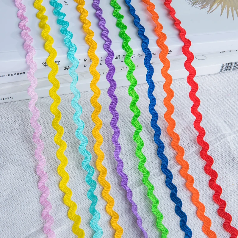 5 ярдов золотисто-красная волнистая лента с волнистой кружевной отделкой для