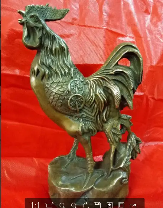 

Fine brass twelve zodiac Rooster Rooster animal wealth statue