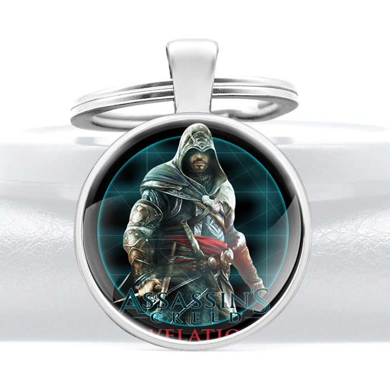 Цепочка для ключей с металлической подвеской в виде кабошона | Украшения и