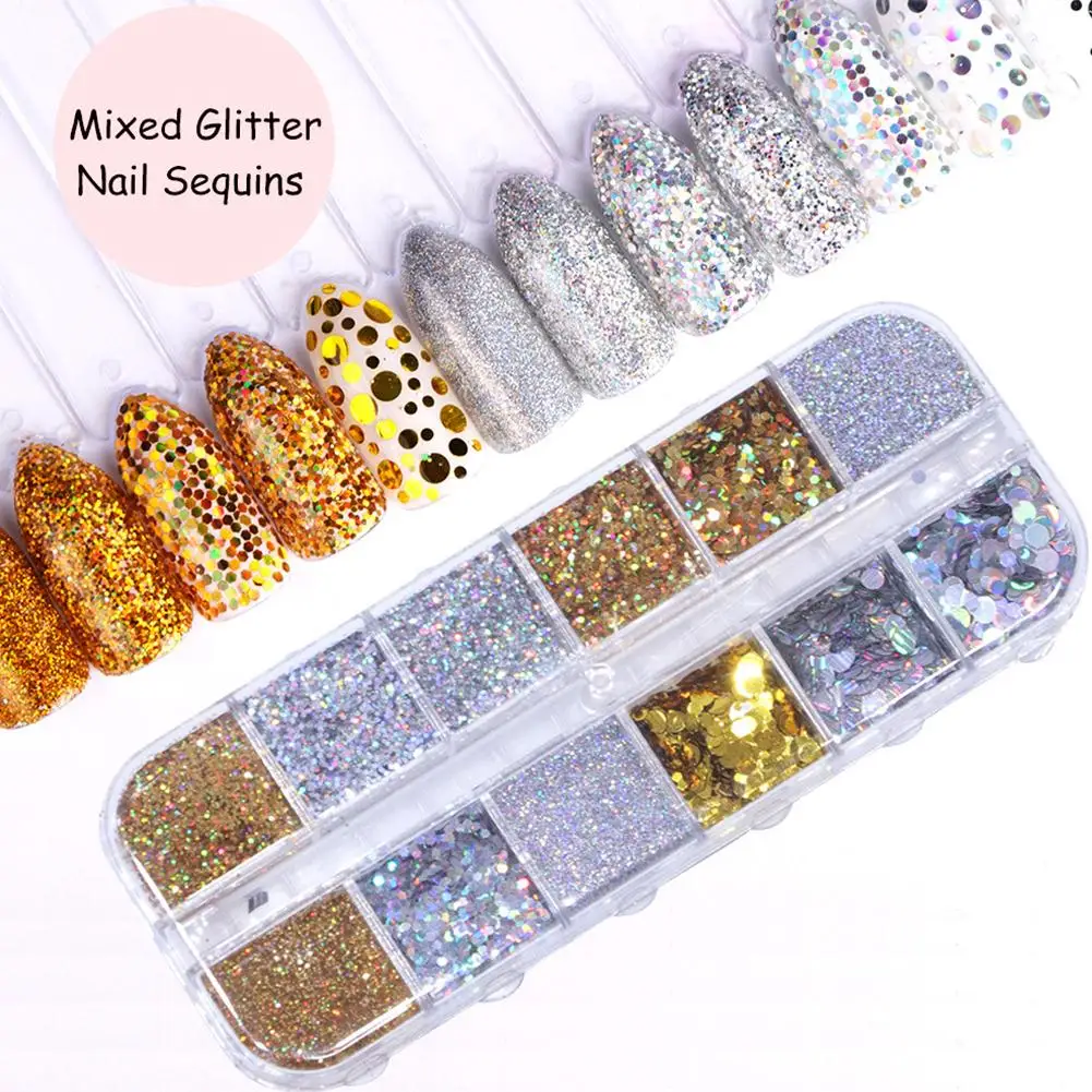 Clearance Cheap Price Nail Flash Decoration Gold And Silver Ultra-thin Thin Irregular Round DIY | Красота и здоровье