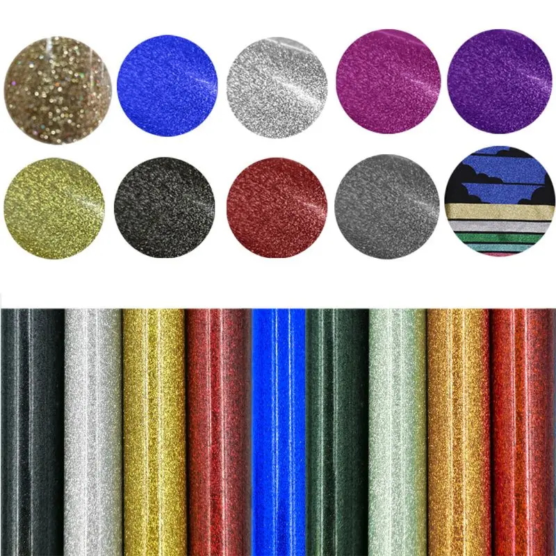 DIY Блестящий теплопередающий винил HTV печатный лист Перманентная клейкая